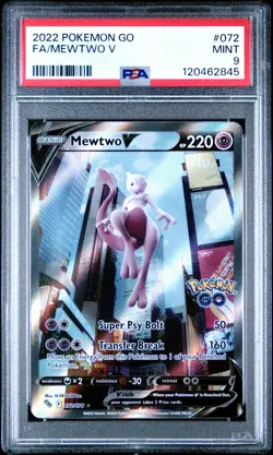 PSA 9 Mewtwo V Full Art #072 2022 Pokemon Go 120462845 - Image 1