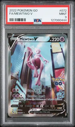 2022 POKEMON GO #072 FULL ART/MEWTWO V PSA 9 - Image 1
