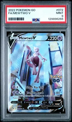 2022 POKEMON GO #072 FULL ART/MEWTWO V PSA 9 - Image 1
