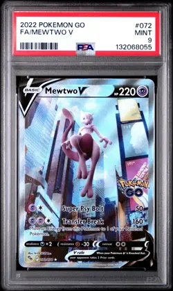 2022 POKEMON GO #072 FULL ART/MEWTWO V PSA 9 - Image 1
