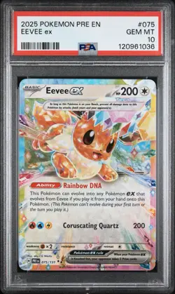 2025 Pokemon Eevee EX Double Rare Scarlet & Violet: Prismatic Evolutions PSA 10 - Image 1