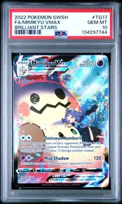 2022 Pokemon Brilliant Stars Mimikyu VMAX Full Art #TG17/TG30 PSA 10 - Image 1