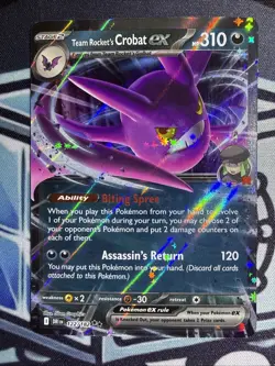 Team Rocket's Crobat ex - 122/182 - Destined Rivals Double Rare Holo Pokemon TCG - Image 1