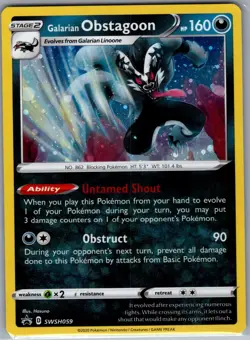 Galarian Obstagoon SWSH059 - Pokemon SWSH Black Star Promos - Holo Promo (NM) - Image 1