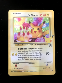 Birthday Pikachu Holo 24 Celebrations Classic Collection Pokemon 2021 MINT - Image 1