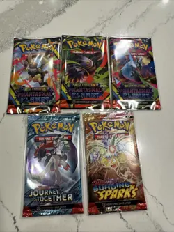 Pokemon Scarlet And Violet + MEGA SETS English Sealed Booster Pack Lot Of 5 NEW - Image 1