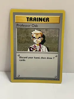 Pokemon WOTC TCG VTGProfessor Oak 088/102 Base Set (Shadowless) Regular MP - Image 1