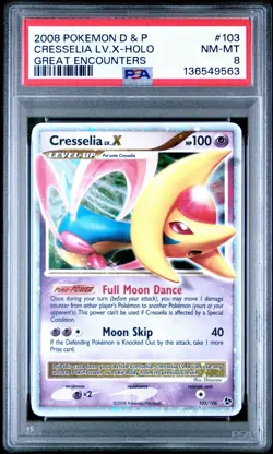 2008 POKEMON GREAT ENCOUNTERS CRESSELIA LV X #103 ULTRA RARE PSA 8 NM NEW CERT! - Image 1