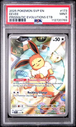 2025 POKEMON SVP EN-SV BLACK STAR PROMO #173 EEVEE PSA 9 - Image 1
