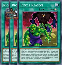 Yugioh! 3x Riot's Reason BPRO-EN069 Common 1st Ed NM - Image 1
