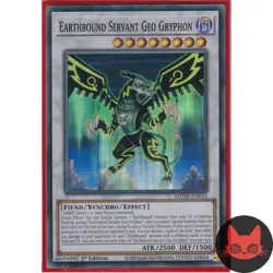 Yugioh Earthbound Servant Geo Gryphon MZMI-EN033 Super Rare 1st Edition NM - Image 1