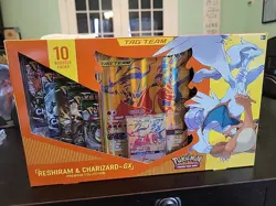 POKEMON Reshiram & Charizard GX Tag Team Premium Collection Box Sealed 10 Packs - Image 1