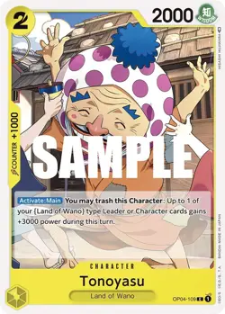 Tonoyasu - OP04-109 - One Piece Card Game - Kingdoms of Intrigue - Image 1