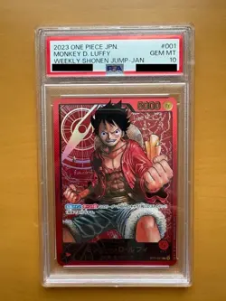 PSA 10 Monkey D. Luffy Promo ST01-001 One Piece 2022 Japanese Weekly Shonen Jump - Image 1