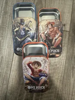 One Piece CCG Tin Set Vol 2 EMPTY TIN ONLY Set Of 3 Luffy, Ace, & Sabo - Image 1