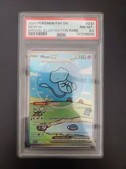 PSA 8.5 Mew EX 232/091 Paldean Fates SIR Bubble Mew Holo Pokemon Card - NM-MT+ - Image 1
