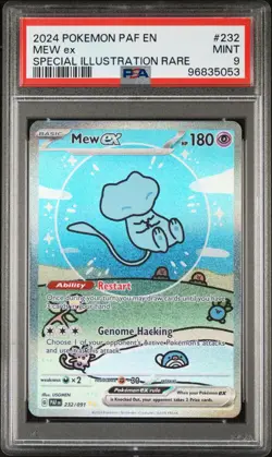 PSA 9 MEW EX 232/091 PALDEAN FATES POKEMON CARD BUBBLE MEW - Image 1