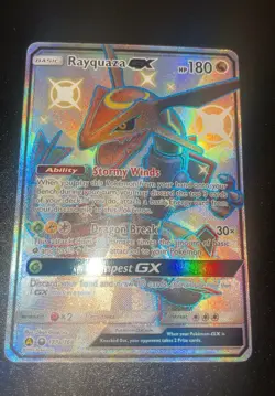 Shiny Rayquaza GX 177a/168 Hidden Fates Full Art Promo Pokemon Card NM - Image 1