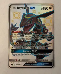 Rayquaza GX 177a/168 Hidden Fates Shiny Full Art Promo Pokemon Card NM/ M - Image 3