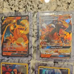 Pokemon Holo Foil Card Lot Vintage Ex, Gx, V cards, Full Art, 64 Cards Total NM - Image 2