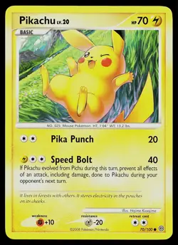 Pokemon Card - Pikachu Stormfront 70/100 Common - Image 1