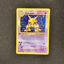 Major Holo Bleed 1st Edition Shadowless #1 ALAKAZAM 1999 Pokemon Base Card Set - Image 3