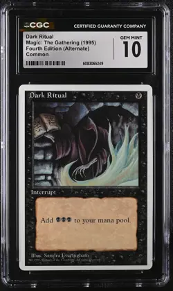 DARK RITUAL 4th Edition Alternate CGC 10 Vintage MTG [Nostalgium] - Image 1
