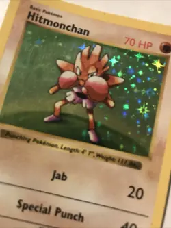 Pokemon TCG Hitmonchan Base Set Holo Shadowless Rare Card 7/102 - Image 2