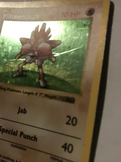 Pokemon TCG Hitmonchan Base Set Holo Shadowless Rare Card 7/102 - Image 3