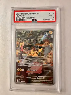 2023 Pokemon SV 151 MEW EN Pikachu #173/165 Illustration Rare PSA 9 - Image 1