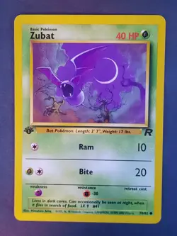 Pokemon Card TCG Zubat Team Rocket 70/82 Regular 1st Edition Common - Image 1