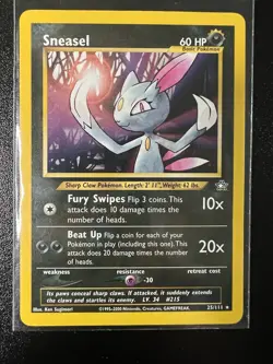 2000 Pokemon Neo Genesis Sneasel 25/111 NM - Image 3