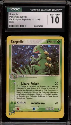 Pokemon Sceptile EX Ruby & Sapphire Holo Rare #11 CGC 10 Gem Mint - Image 1