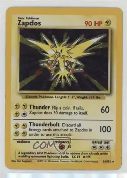 Zapdos Holo Pokemon Base Set #16 1999 - Image 1