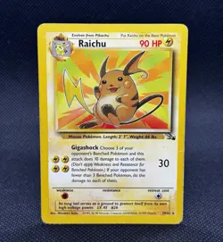 Raichu 29/62 Fossil Unlimited Non Holo Rare Vintage Pokemon TCG WOTC - Image 1