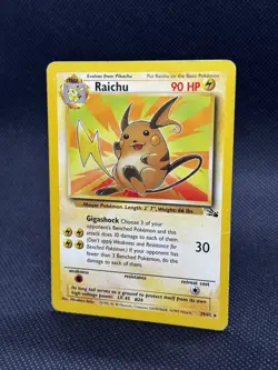 Raichu 29/62 Fossil Unlimited Non Holo Rare Vintage Pokemon TCG WOTC - Image 2