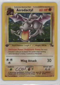 Aerodactyl (Prerelease Stamp) Holo 1st Ed. Pokemon Fossil #1 1999 - Image 1