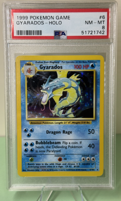 1999 Pokemon TCG - Gyarados | Base Set Unlimited | Holo Rare | #6 | PSA 8 - Image 1