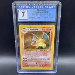Pokemon Charizard Base Set Unlimited Holo Rare #4 CGC 7 - Image 1