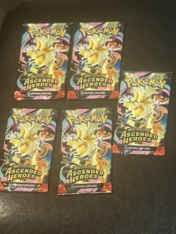 Pokemon Mega Evolution Ascended Heroes Booster Pack X5 Sealed - Image 1