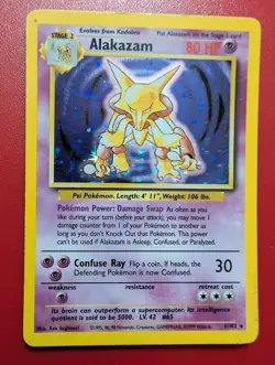 Pokemon Alakazam 1/102 Base Set Holo Rare - Vintage WOTC - MP - Image 1