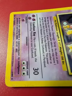 Pokemon Alakazam 1/102 Base Set Holo Rare - Vintage WOTC - MP - Image 2