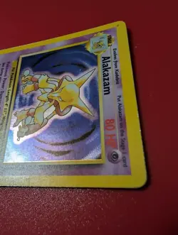 Pokemon Alakazam 1/102 Base Set Holo Rare - Vintage WOTC - MP - Image 3