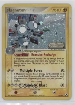 Magneton Reverse Foil Pokemon EX Legend Maker #22 2006 - Image 1
