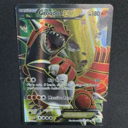 Groudon EX 150/160 Primal Clash Ultra Rare Holo Full Art 2015 Pokemon Textured - Image 3