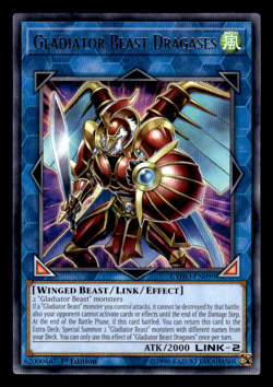 Yugioh CYHO-EN099 Gladiator Beast Dragases Rare NM - Image 1