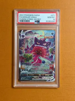 Pokemon 2021 Gengar VMAX 271/264 Alt Art Fusion Strike GEM MINT PSA 10 - Image 1