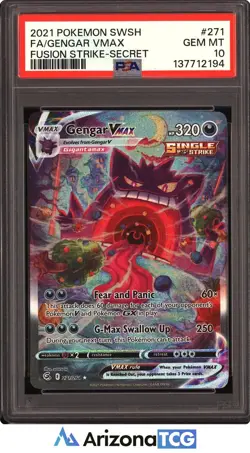 Pokemon 2021 Gengar VMAX 271/264 Alt Art Fusion Strike GEM MINT PSA 10 - Image 1