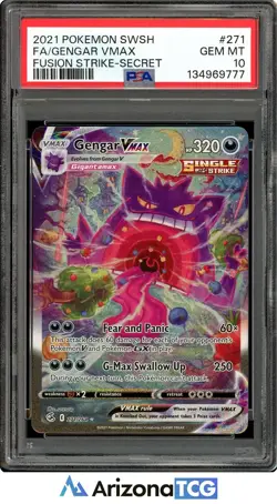 Pokemon 2021 Gengar VMAX 271/264 Alt Art Fusion Strike GEM MINT PSA 10 - Image 1