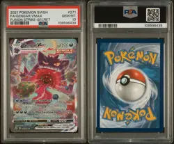Pokemon 2021 Gengar VMAX 271/264 Alt Art Fusion Strike GEM MINT PSA 10 - Image 3
